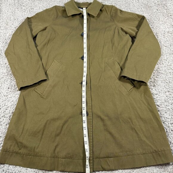 Everlane The Mac Coat Olive Green Organic Cotton Slash Pocket Womens 2 - Picture 3 of 8